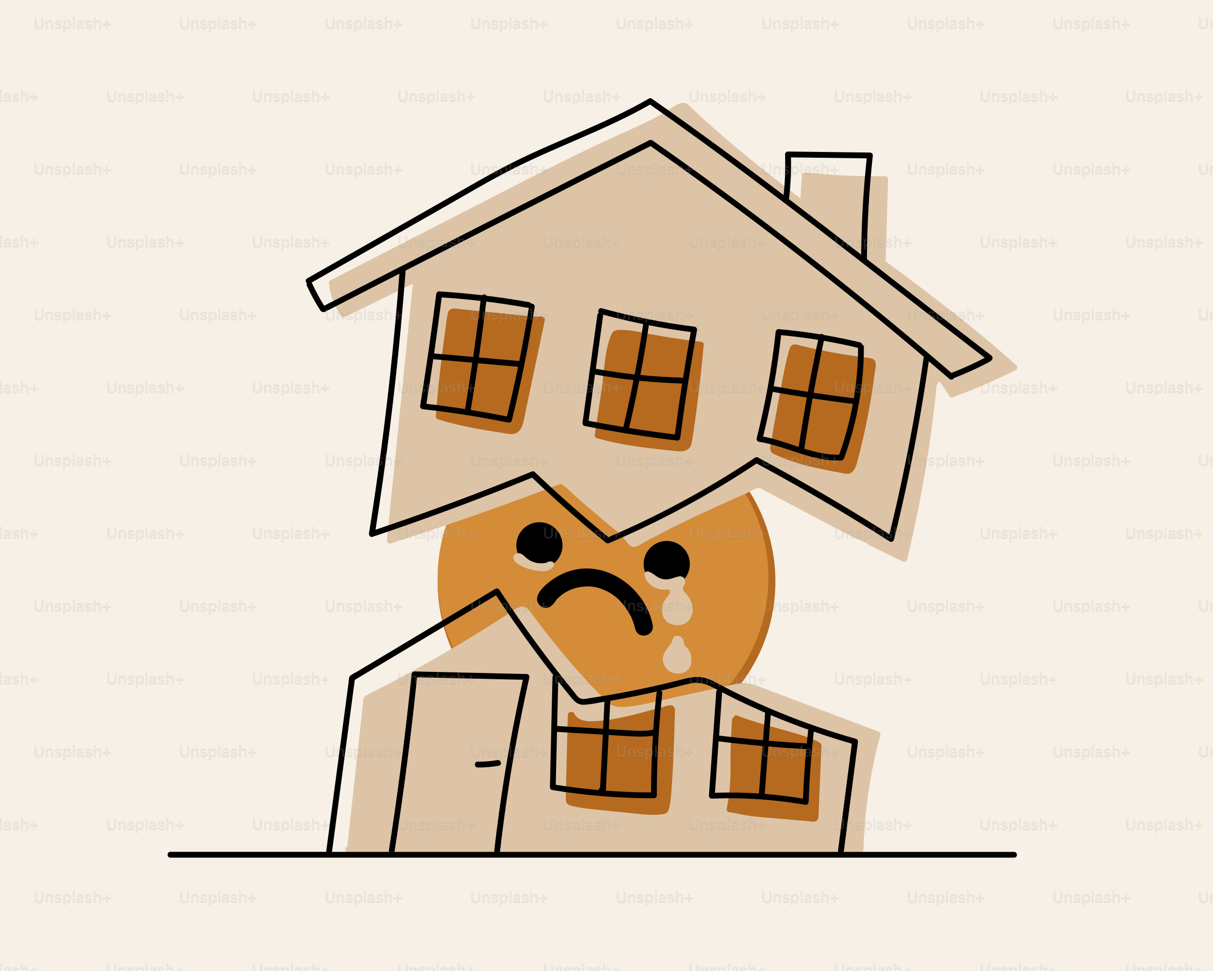A sad house is being crushed. vector – House Image on Unsplash