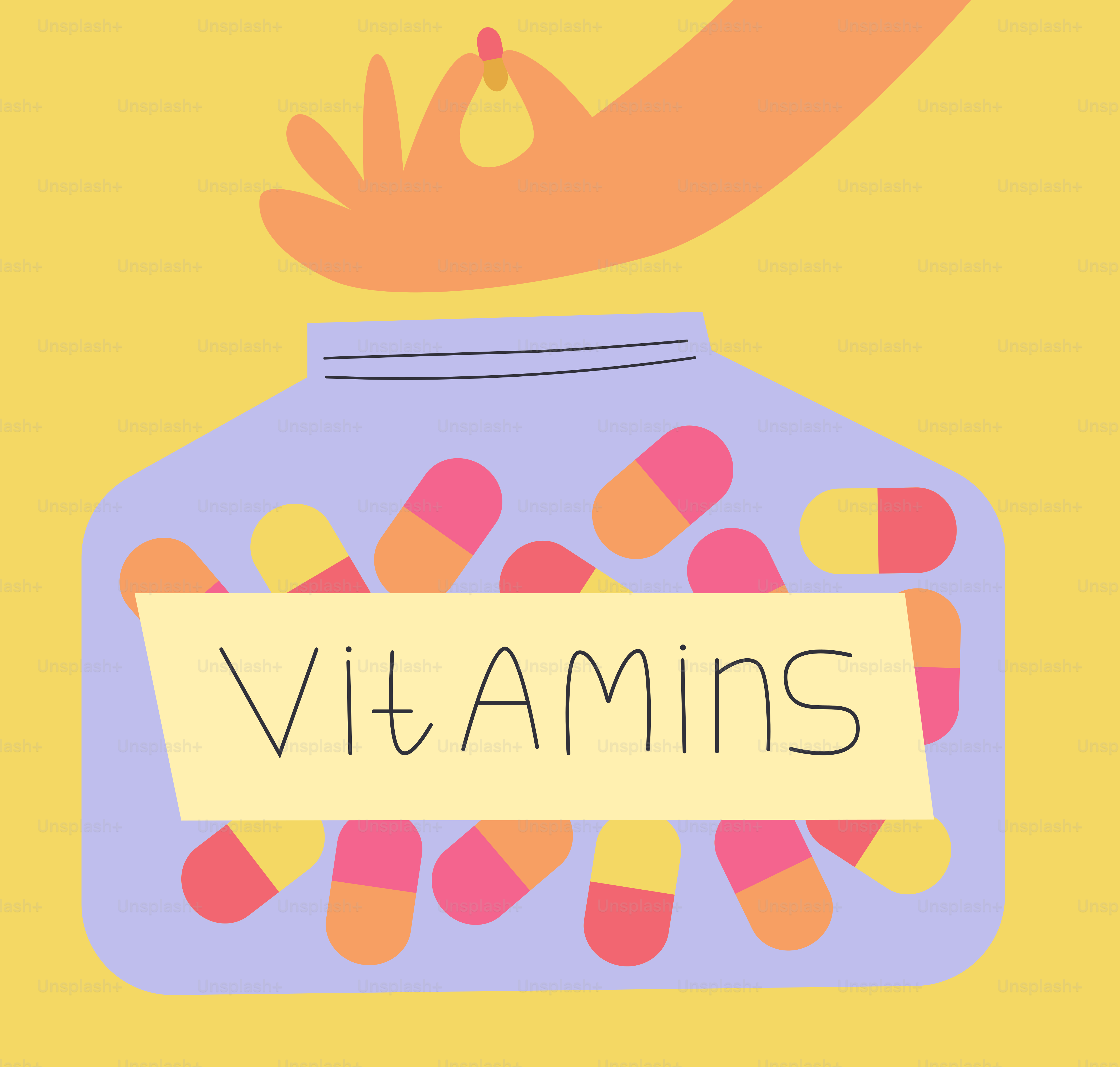 Hand dropping a vitamin into a jar full of them.