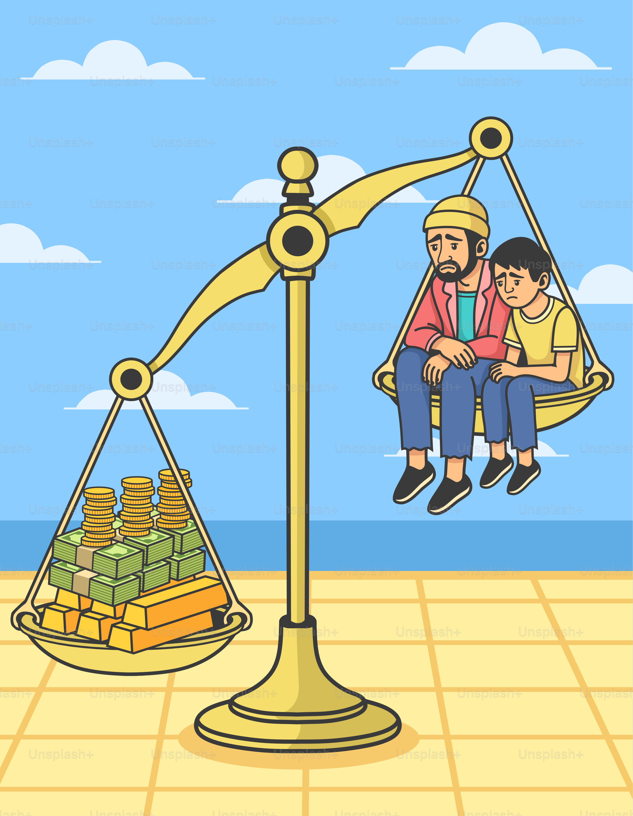 Money and material wealth versus family.