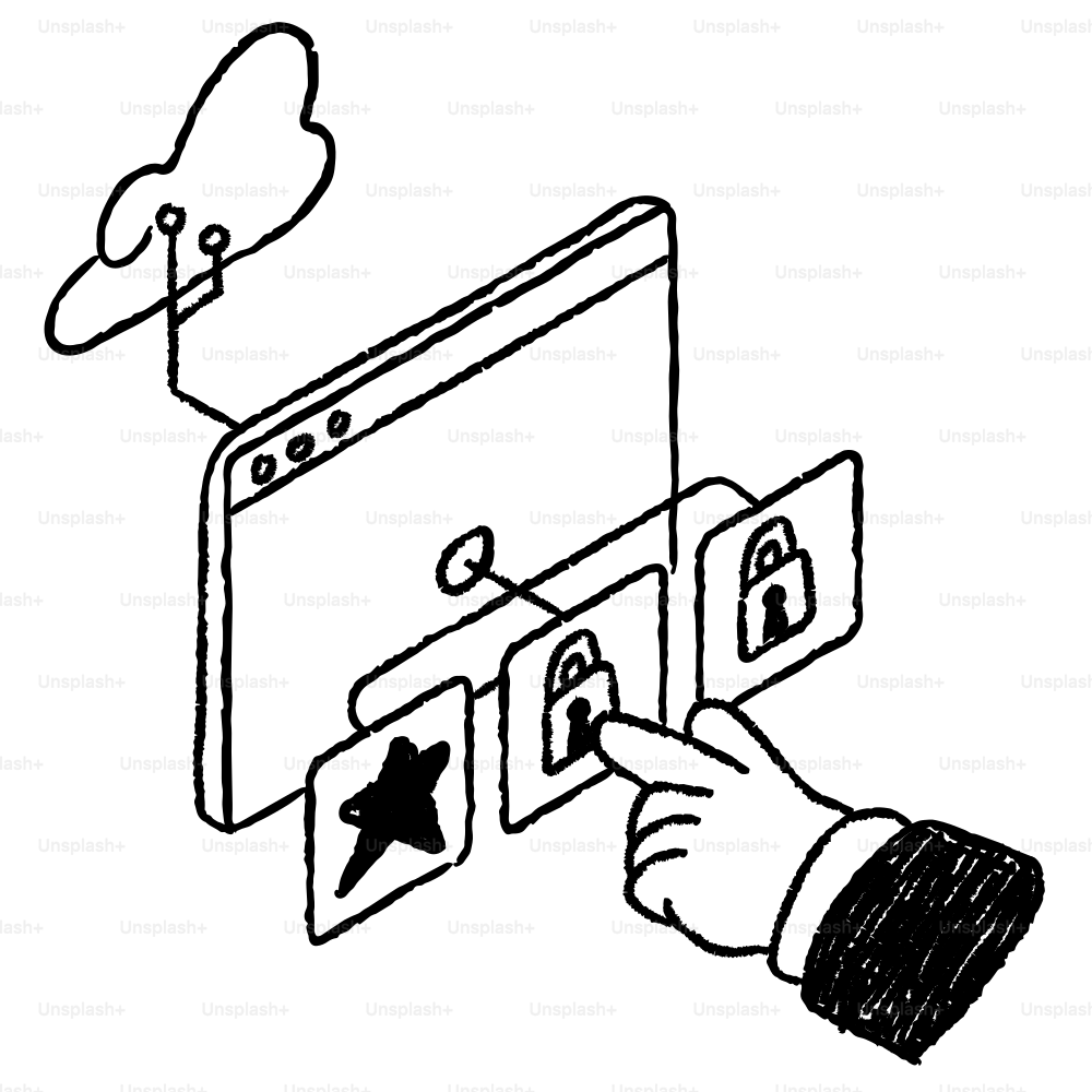 Securing data using a lock icon and the cloud.