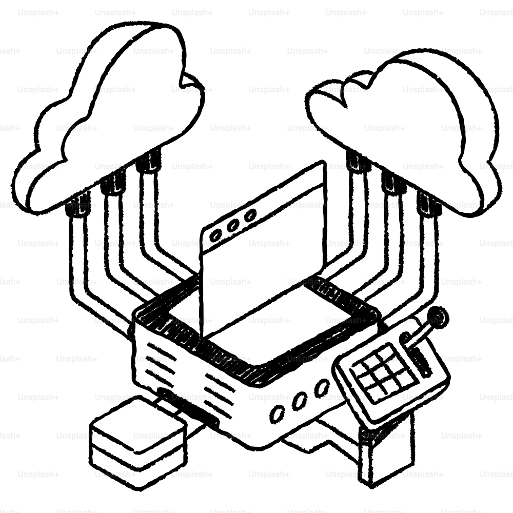 Clouds connected to server with controls.