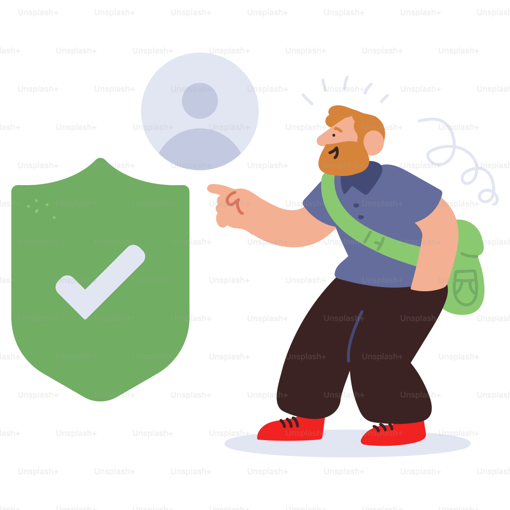 Proteggere una persona con sicurezza e approvazione.