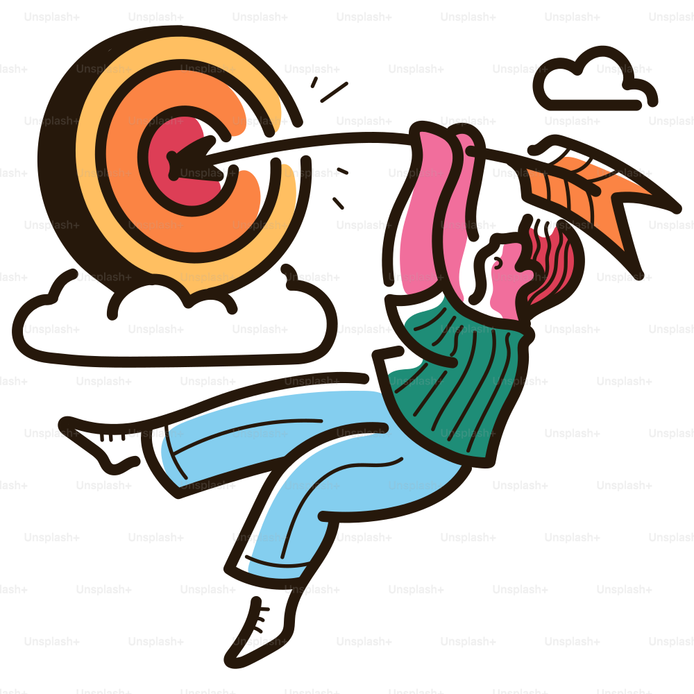 Uma pessoa está mirando uma flecha em um alvo.