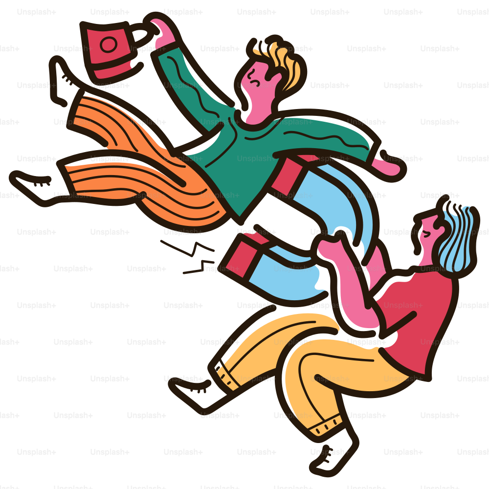 A magnet pulls people towards each other.