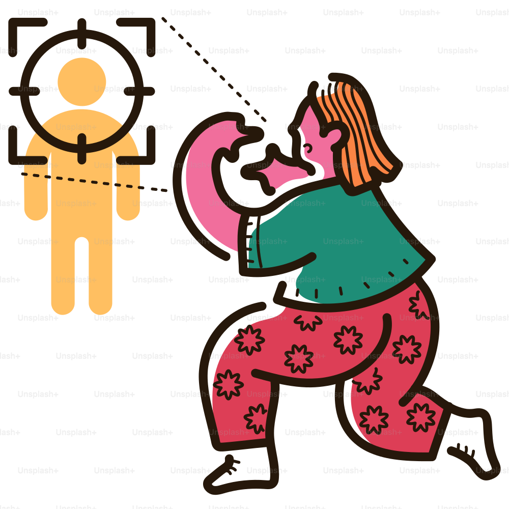 Quelqu’un vise une personne avec de la technologie.