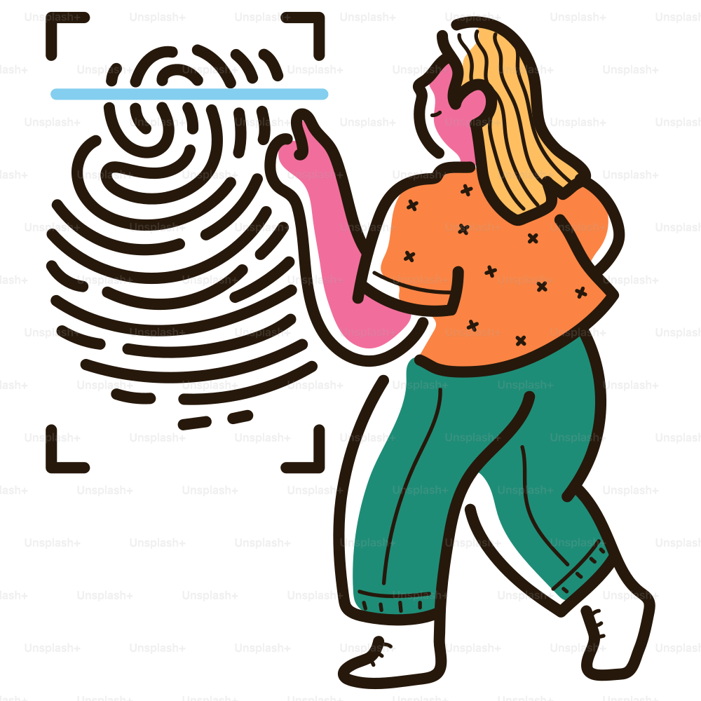 Person is using fingerprint scan authentication.