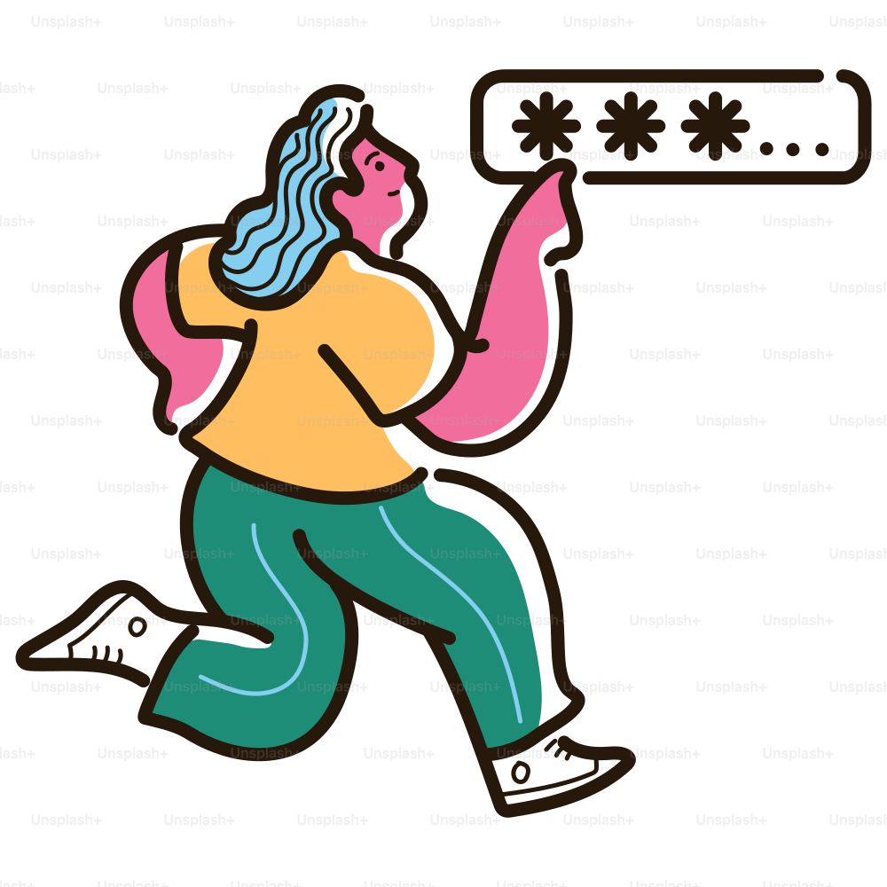 A woman is trying to enter her password.