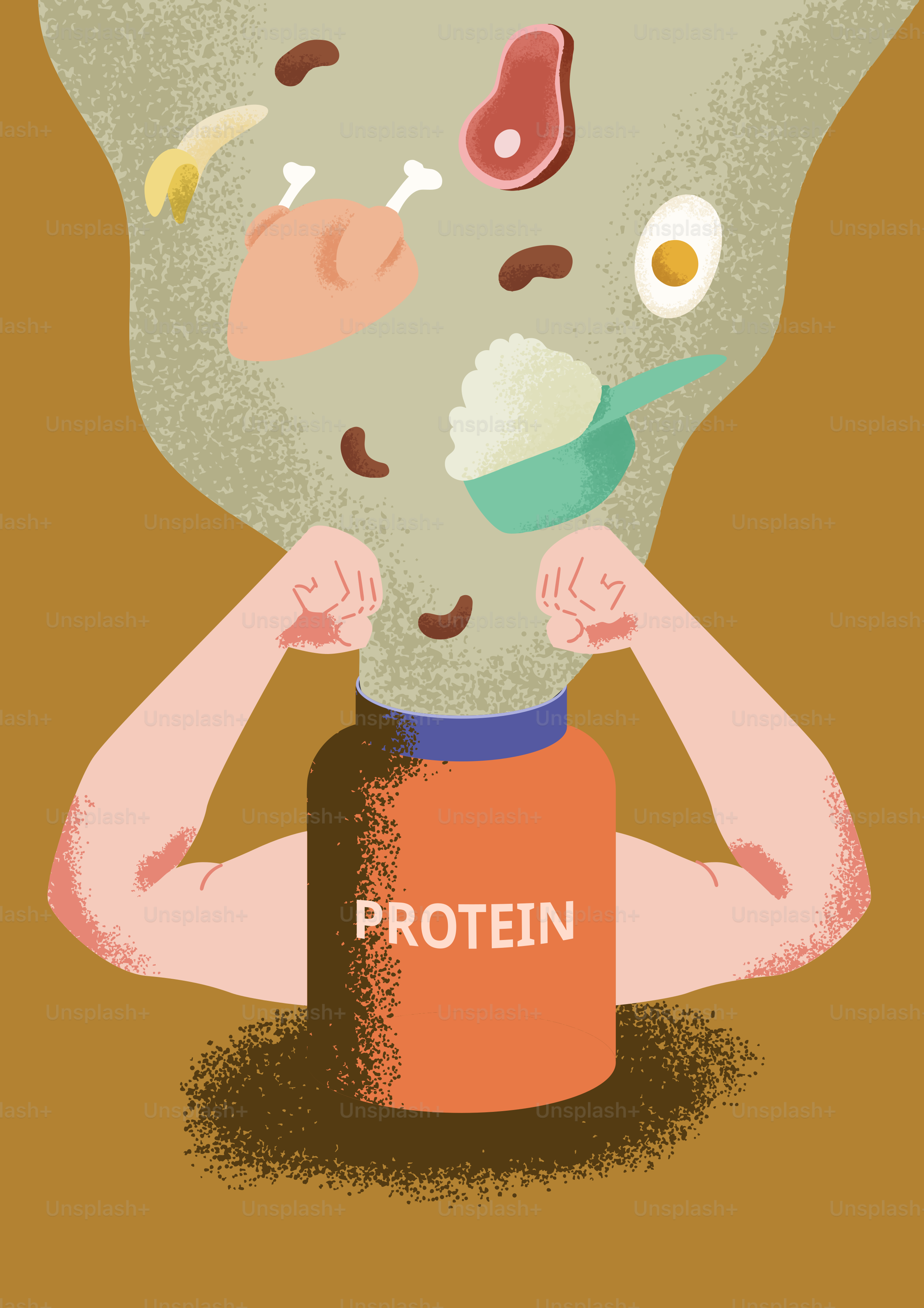 Protein creates strong muscles and a healthy body.