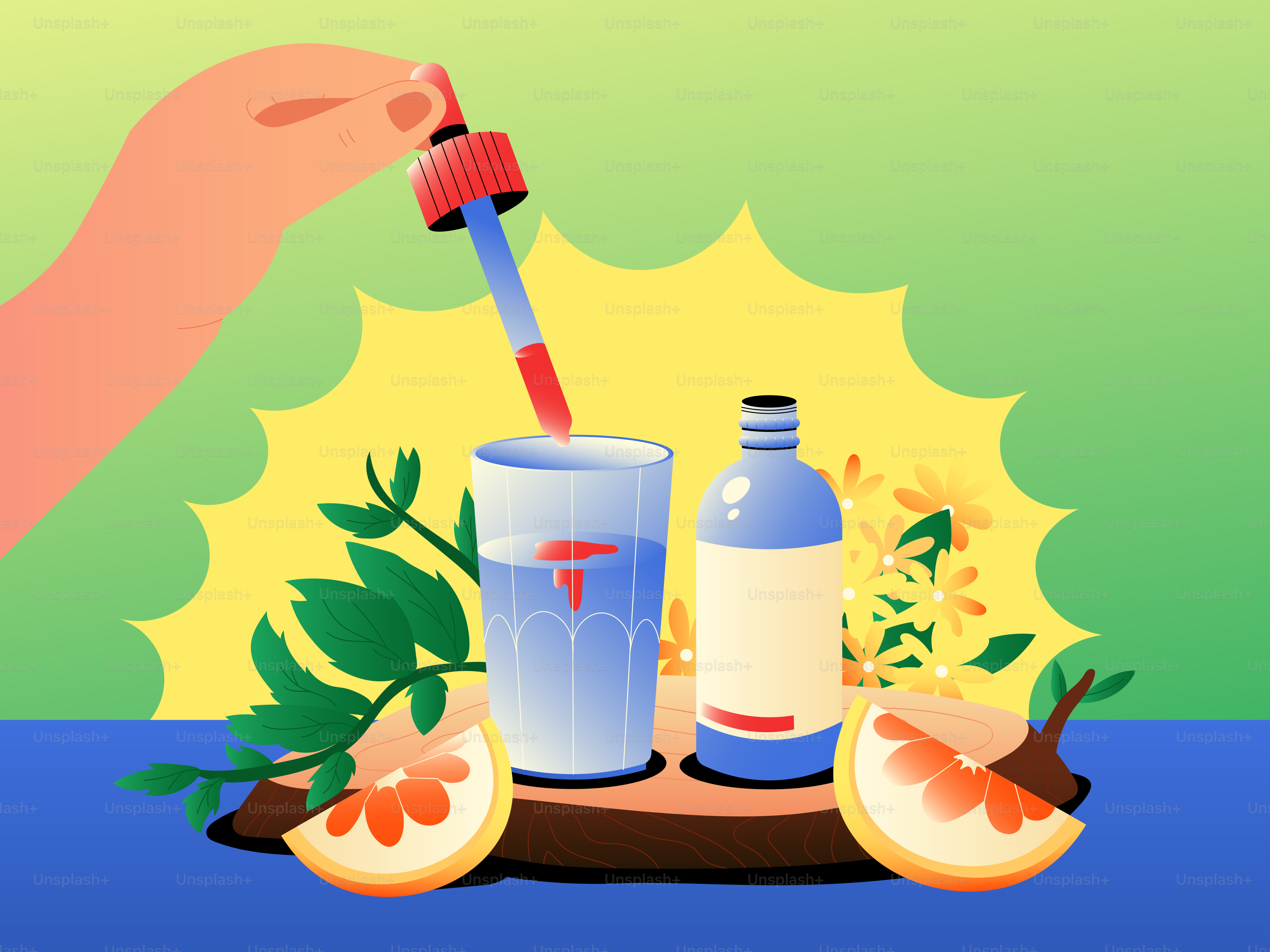 Un cuentagotas vierte líquido en un vaso.