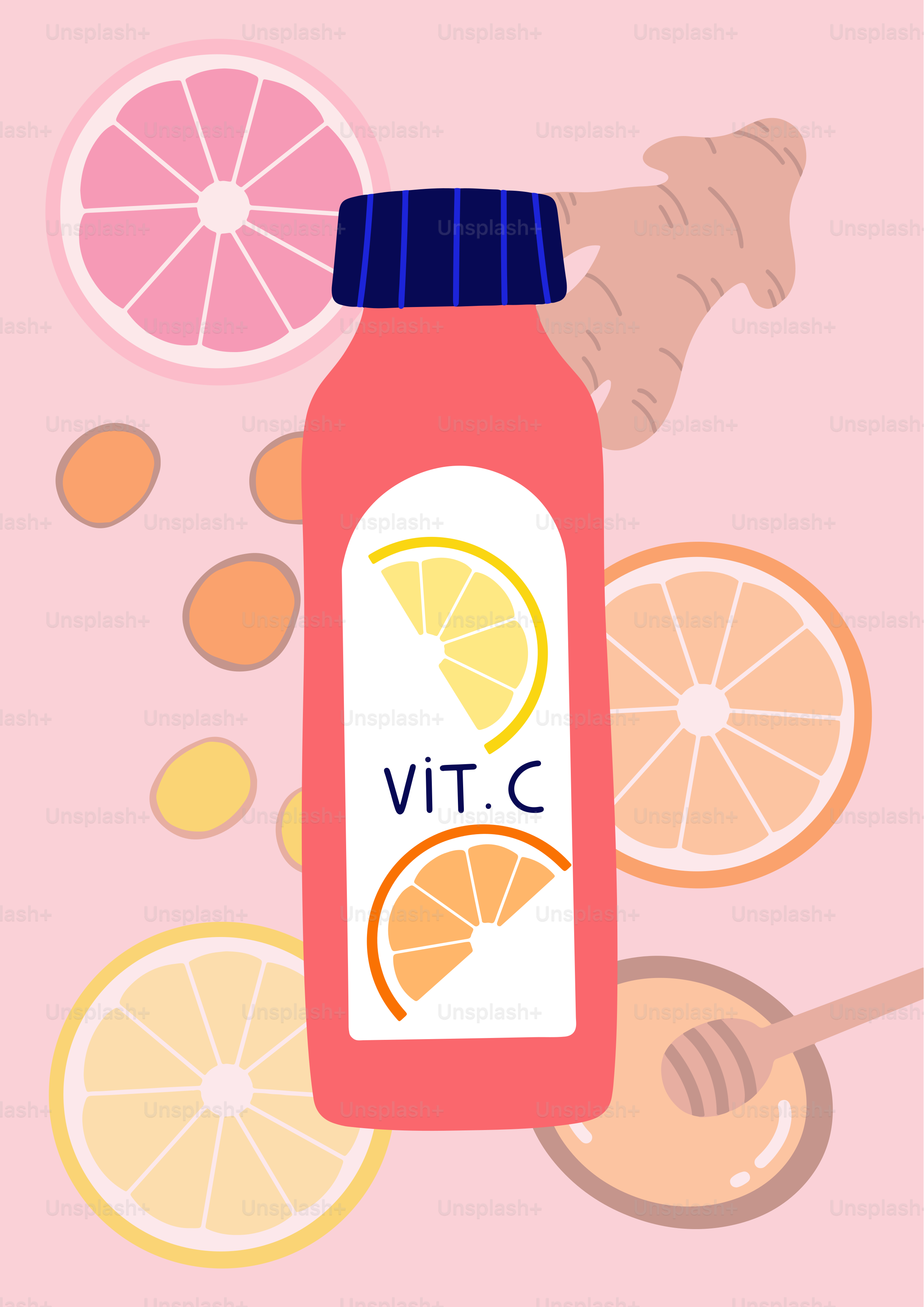 Bevanda alla vitamina c con frutta e altri ingredienti.