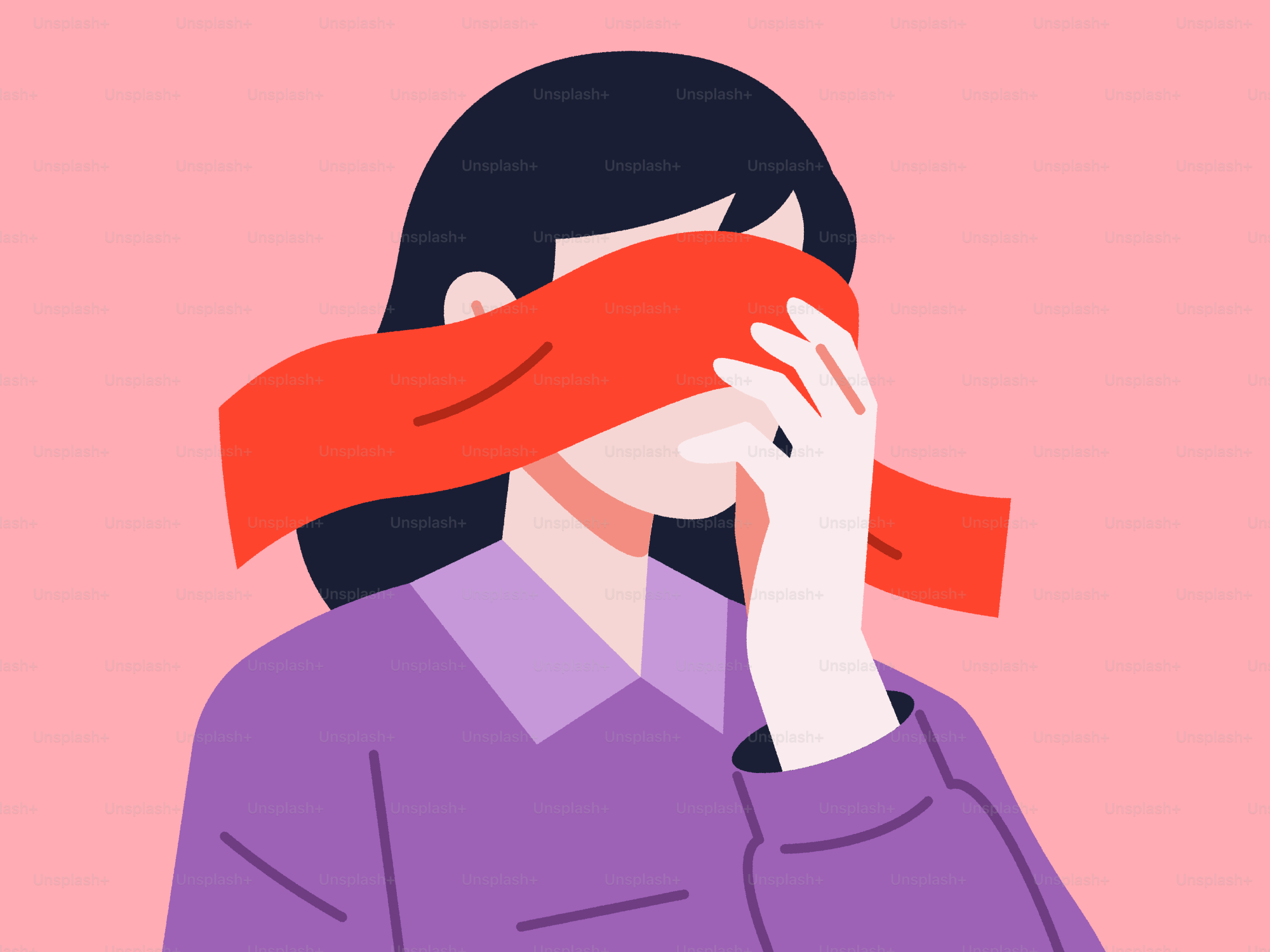 A girl covers her eye with a red pill. vector – Blue Image on Unsplash