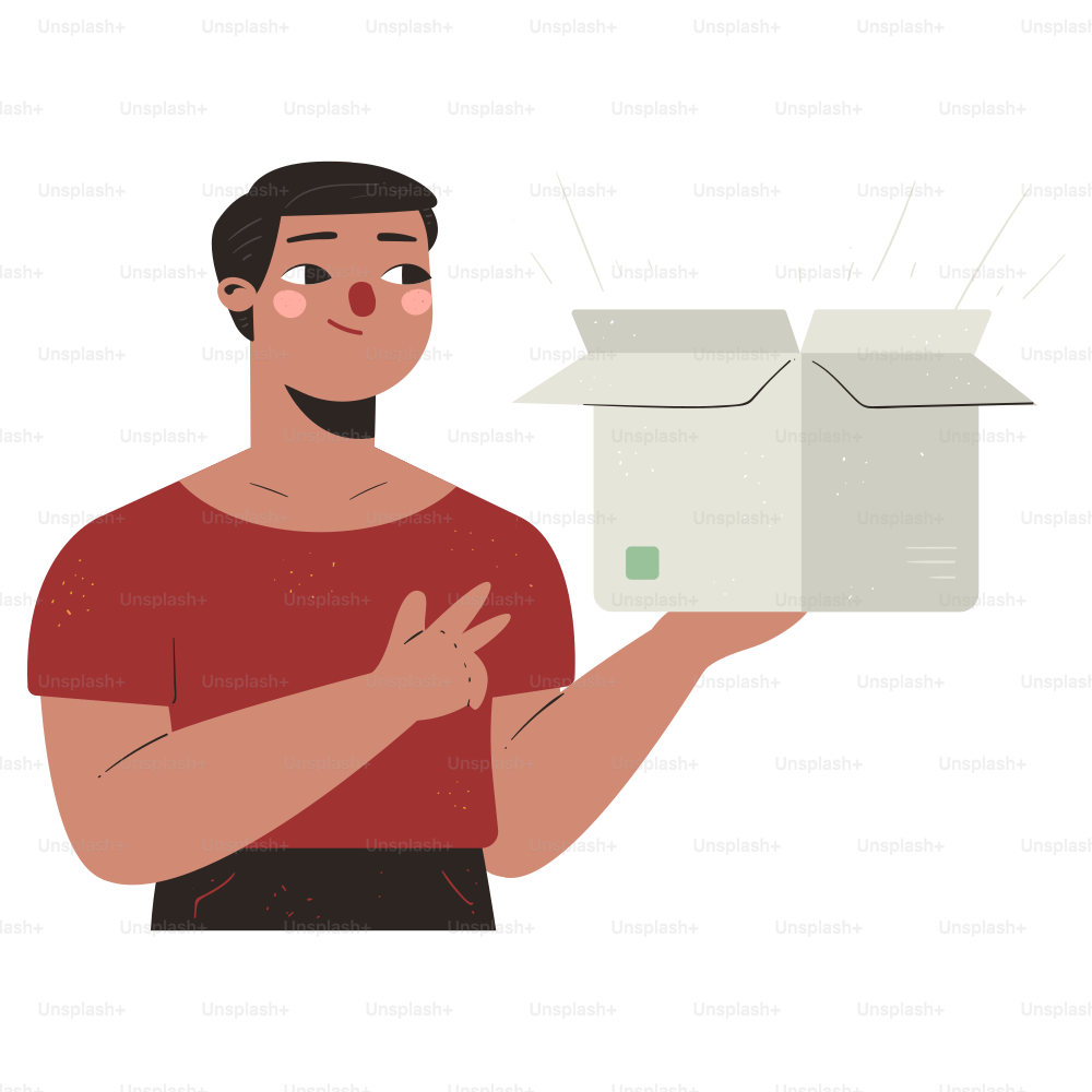 A person is holding an open, empty box.