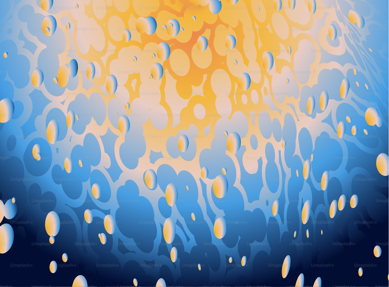Abstract background with blue and yellow shapes.
