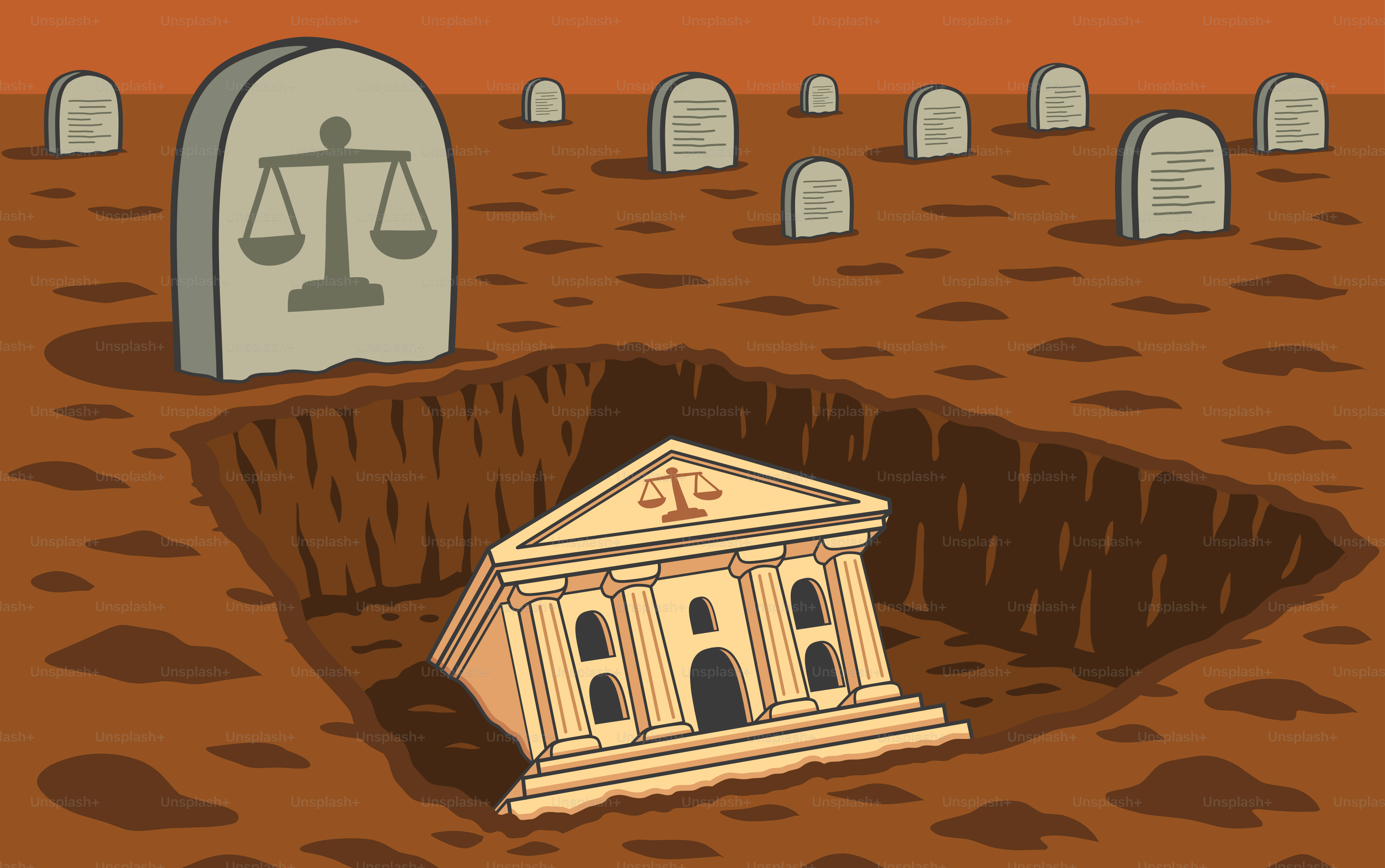 Justice is buried in a deep pit.