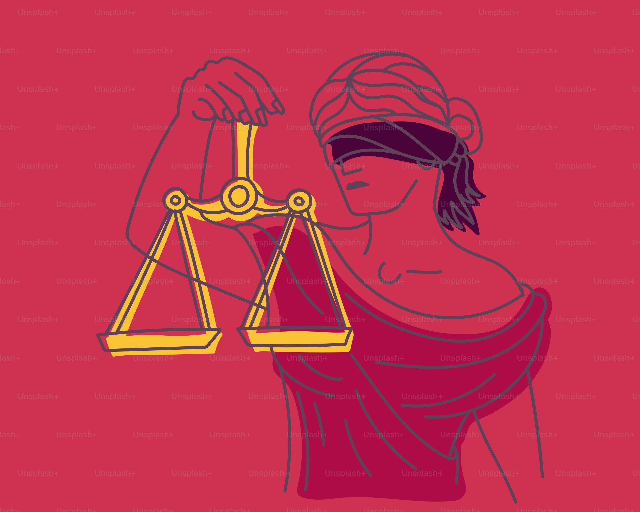 正義の女神が天秤を握っている。のベクター – Unsplashの要約の画像