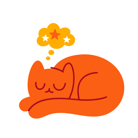A sleeping cat dreams of stars.