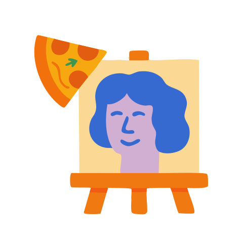 Pizza and portrait art: a tasty combination!