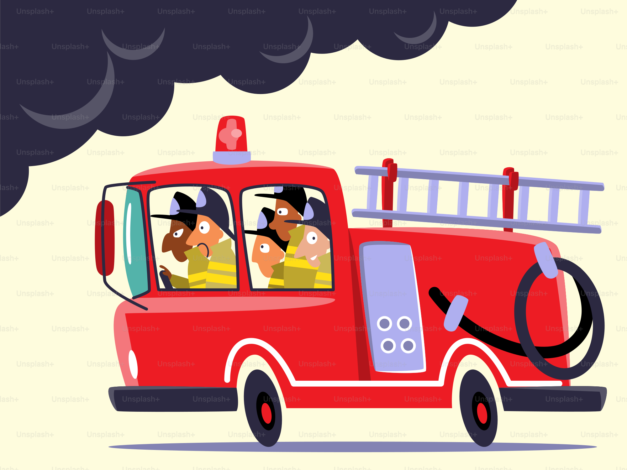 Firefighters are on their way to put out the fire.