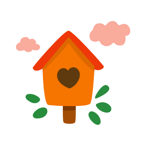 A colorful birdhouse with decorative elements.
