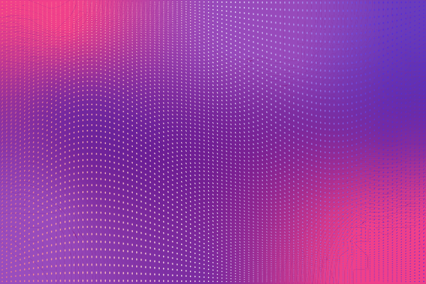 Gradiente rosa e roxo com padrão de grade.