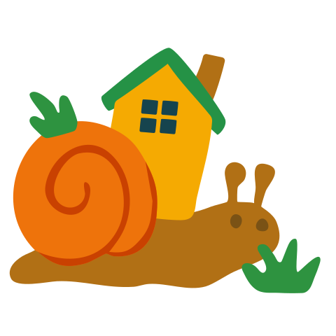 A snail carries a house on its back.