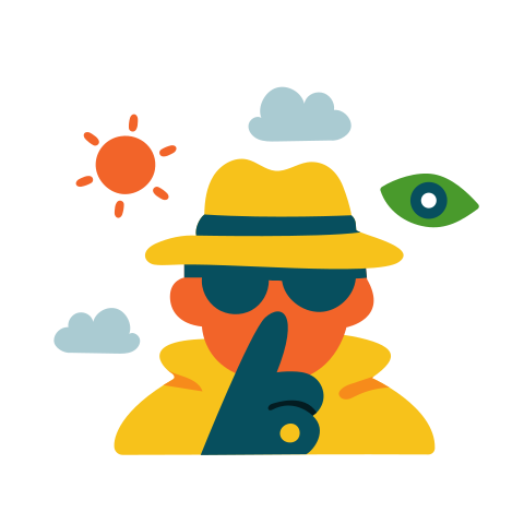 A secret agent is keeping a secret.