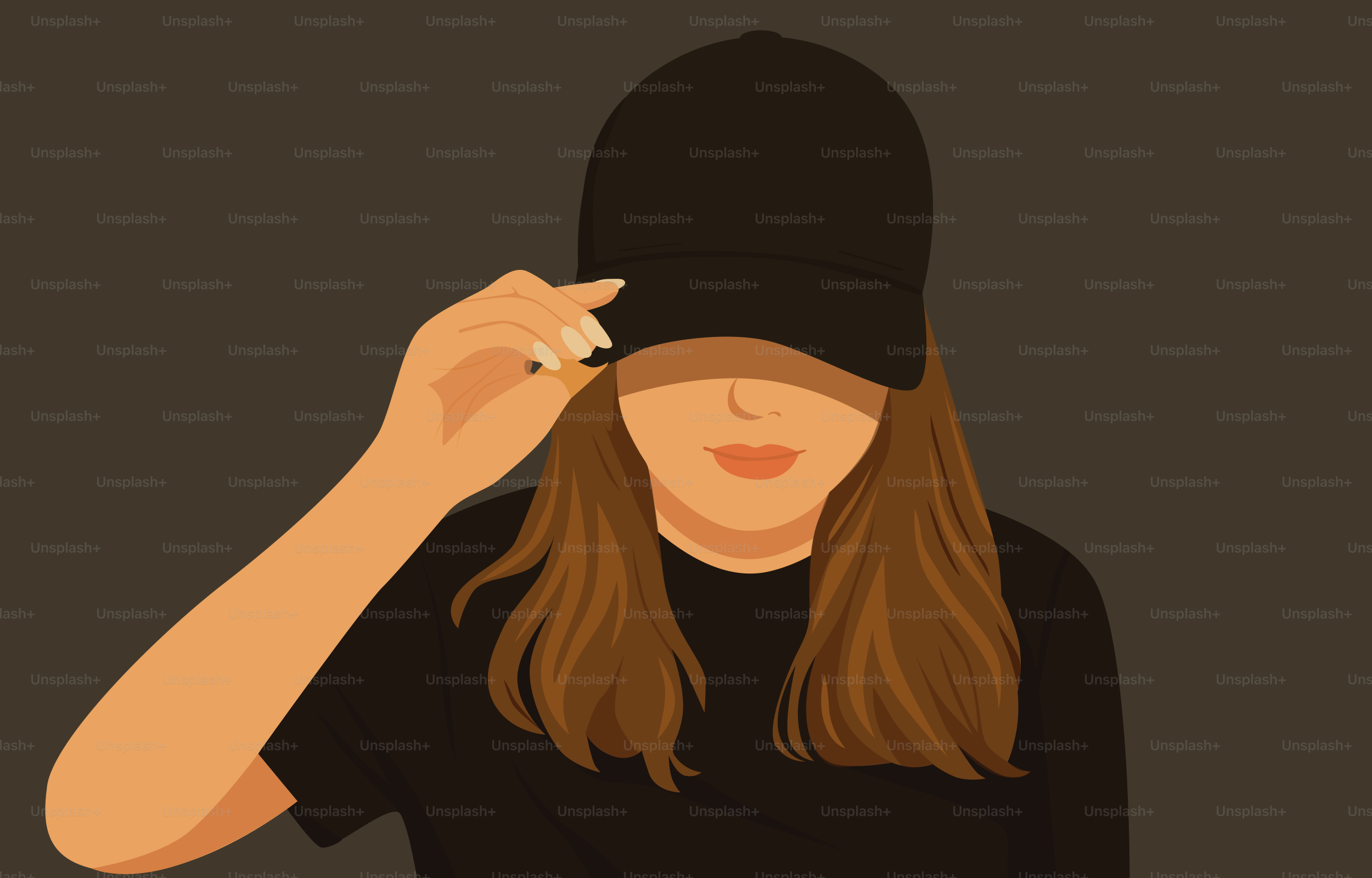 A woman posing with her cap.