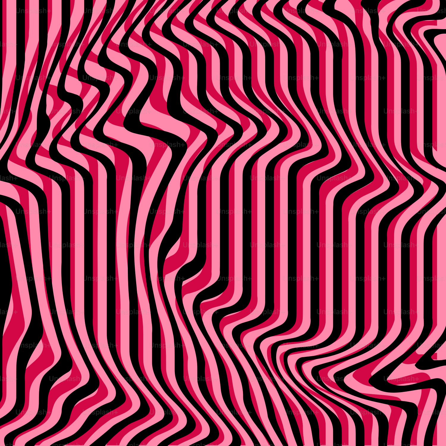 Distorted pink and black stripes create a wavy effect. vector ...