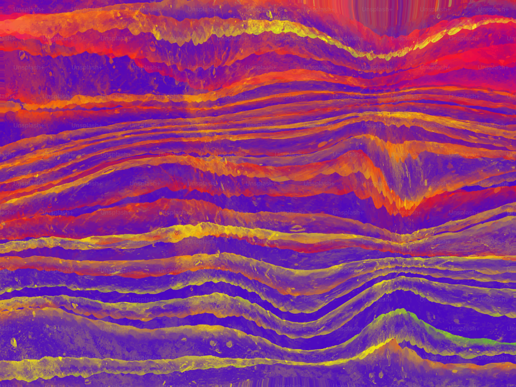 Colorful, wavy abstract pattern with a textured surface.