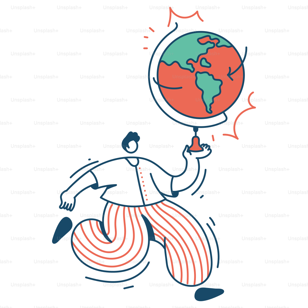 Person balances the globe on their finger.