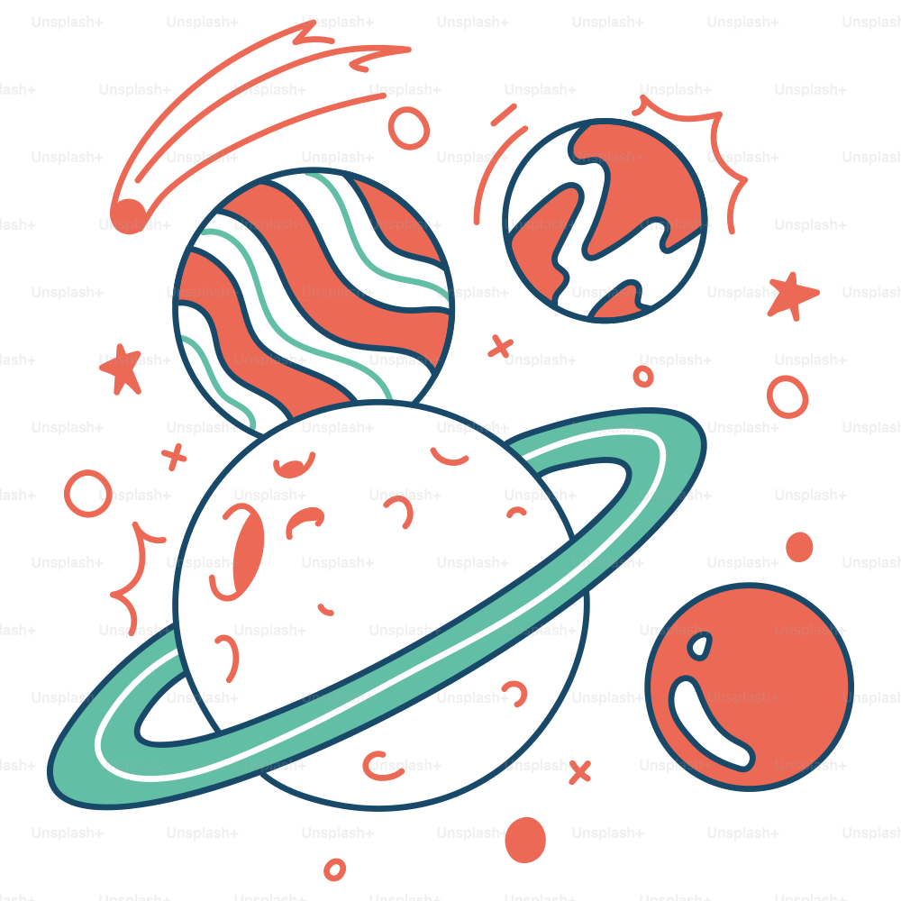 Planets, stars, and a comet in space!