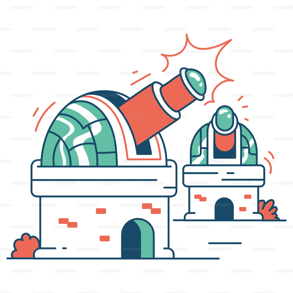 Los observatorios apuntan hacia el cielo para la investigación.