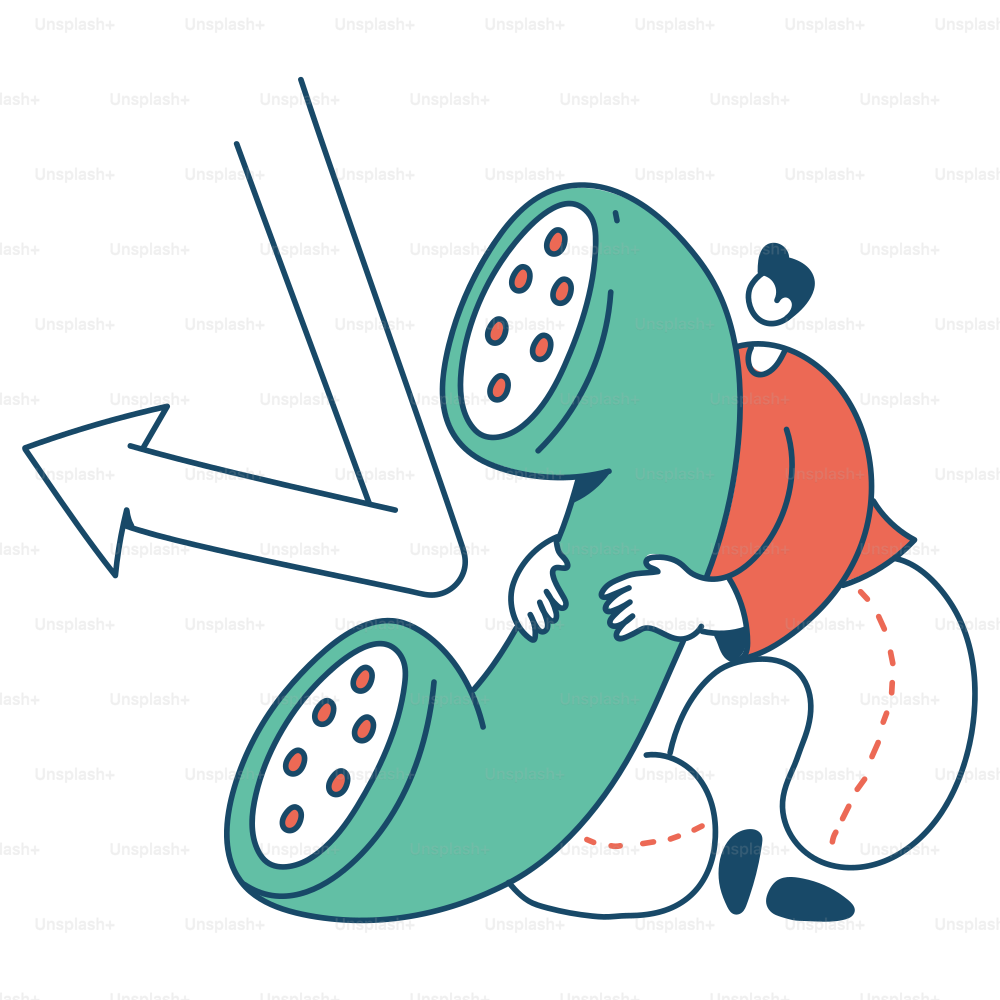 Person hugging a giant phone receiver.