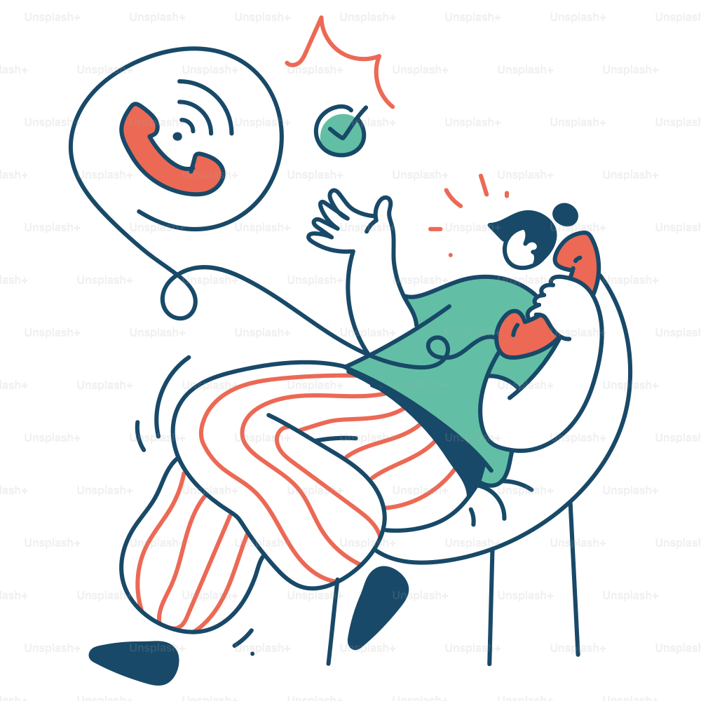 Person answering a phone call, looking excited.