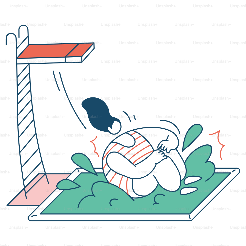 Eine Person macht einen Bauchklatscher in den Pool.