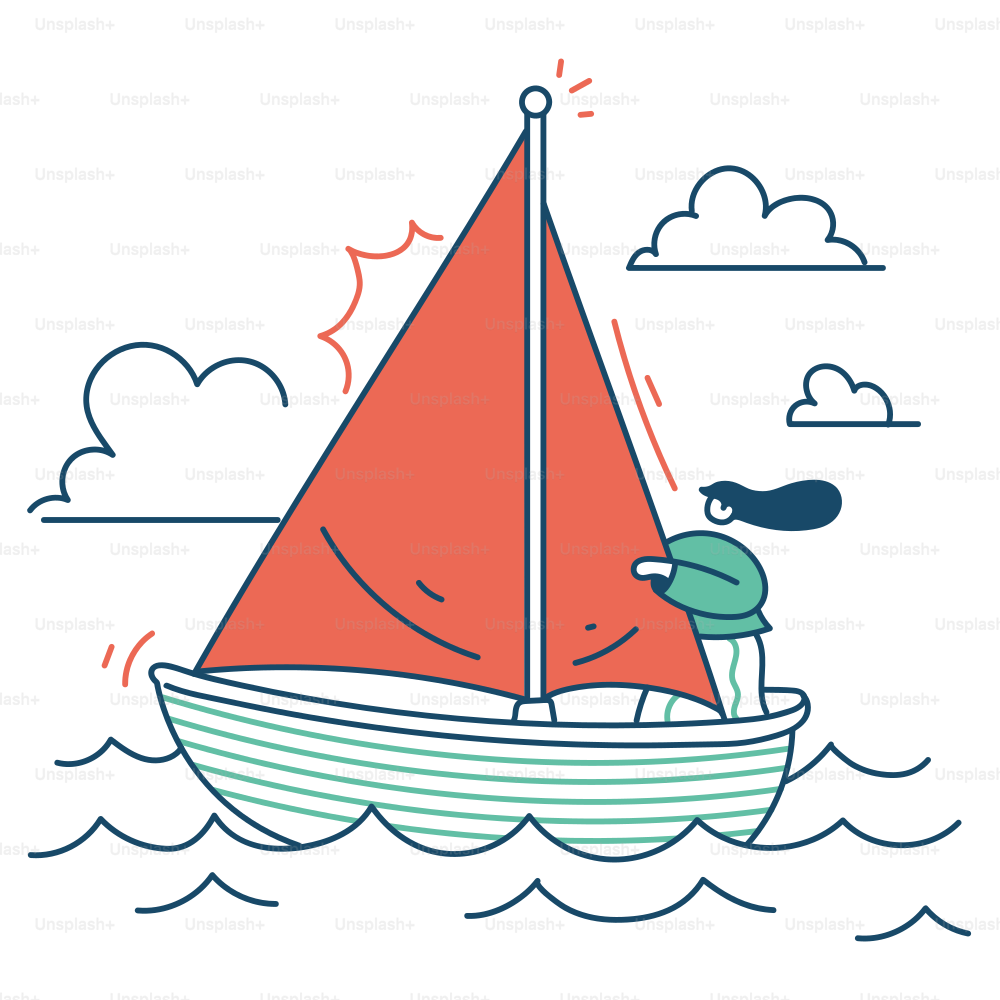 A person sails a boat on the water.