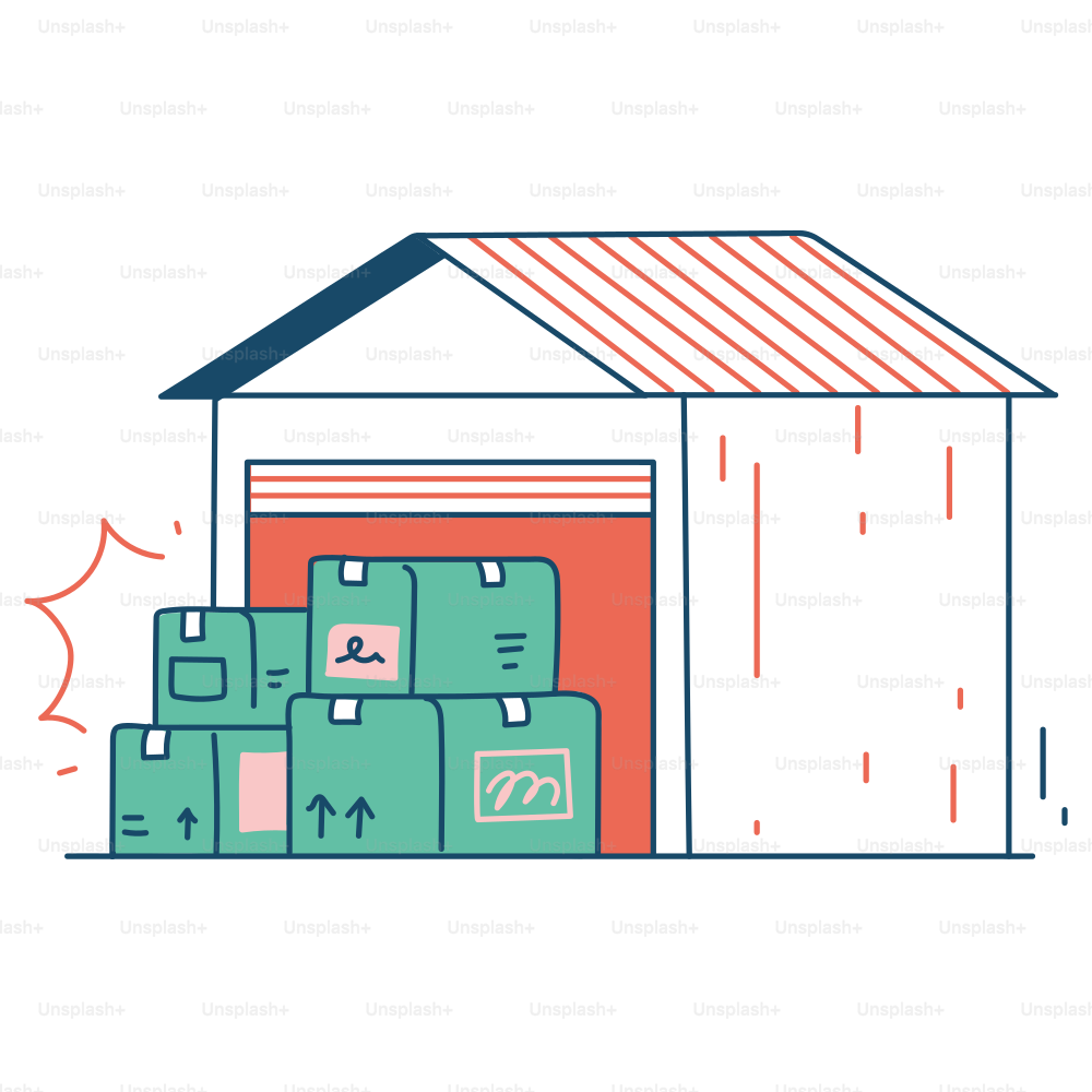 Le scatole vengono consegnate in un magazzino.