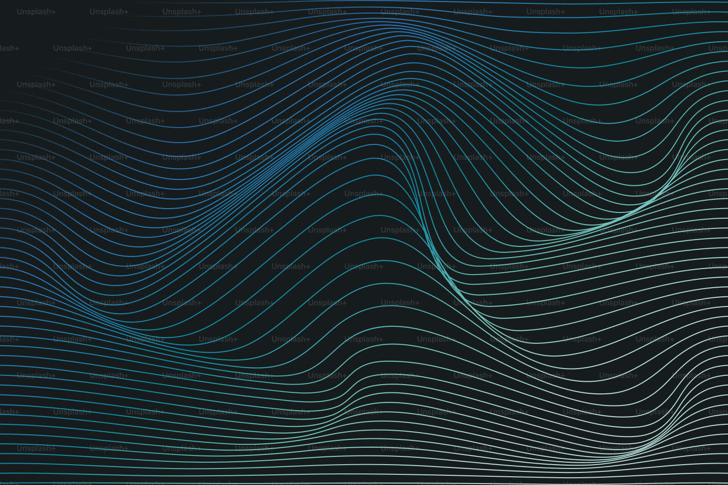 Abstract wavy lines with blue and green hues.