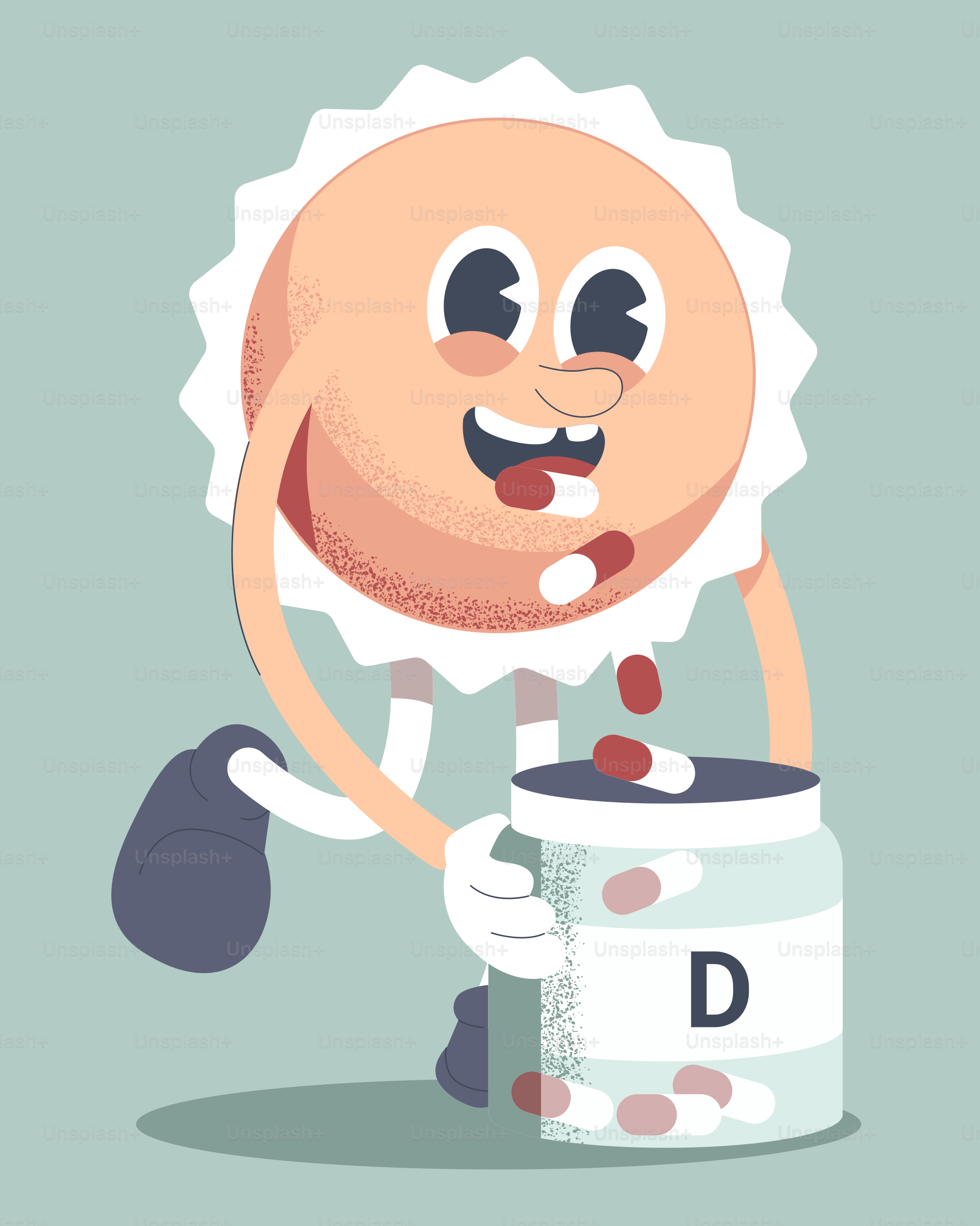 Vitamin d is being poured into a bottle.