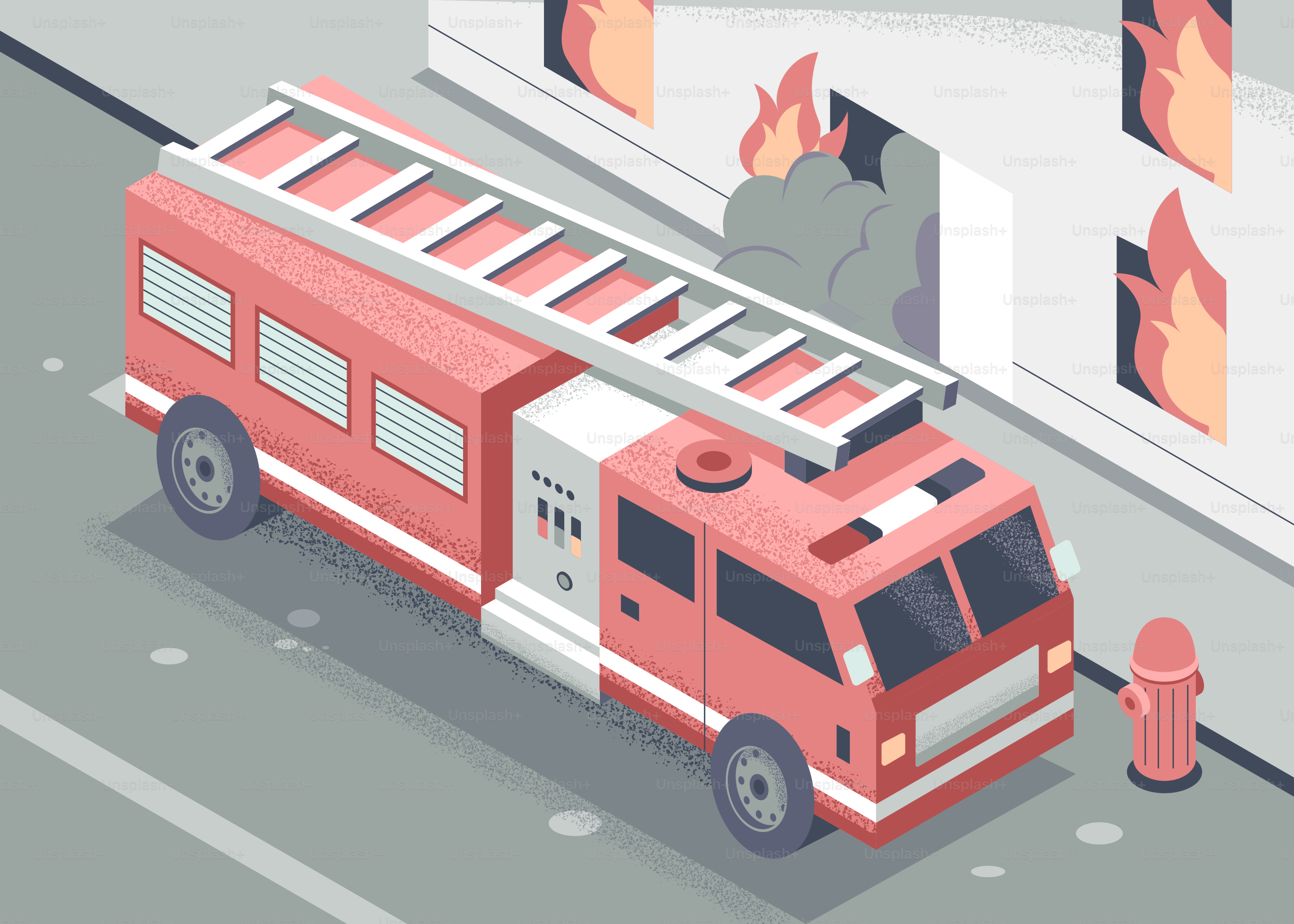 A fire truck arrives to put out the fire.