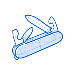 Ein Multitool ist teilweise geöffnet.