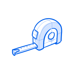 Here is a caption for the image: a measuring tape.