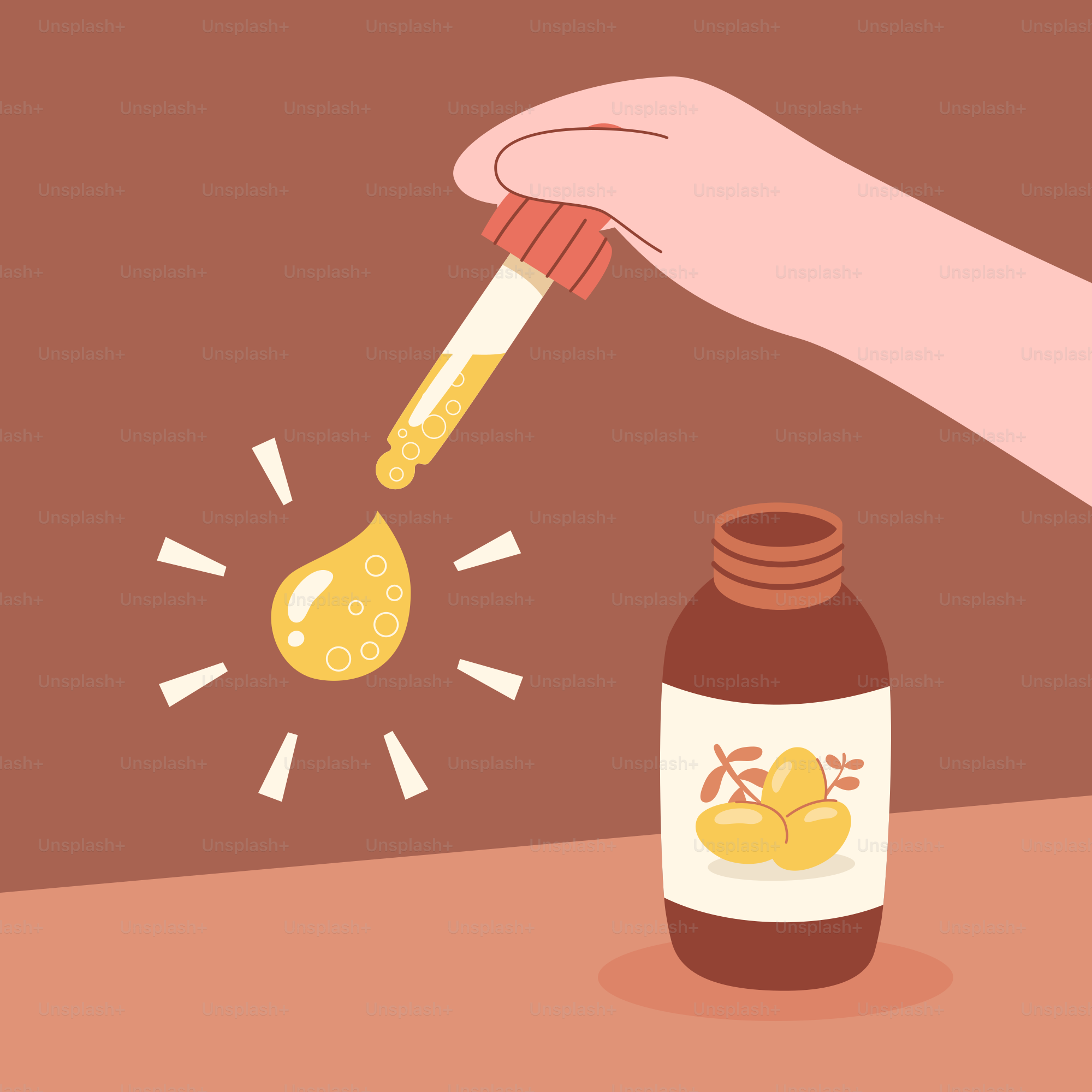 Una mano deja caer aceite de un cuentagotas.