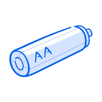 The image is a drawing of an aa battery.