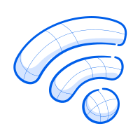 It is a stylized wi-fi signal icon.