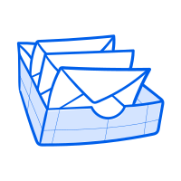 Envelopes in a mail sorter.