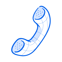 A blue telephone handset.