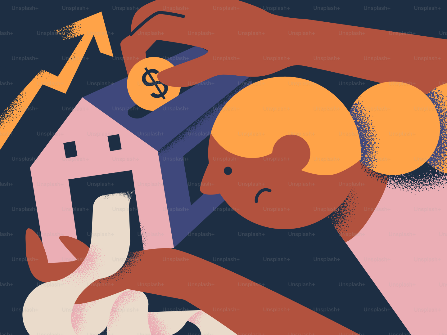 Mettere soldi in un salvadanaio a forma di casa.