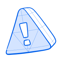 Warning: a blue exclamation point.