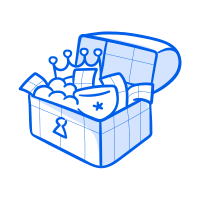 A treasure chest filled with riches is open.